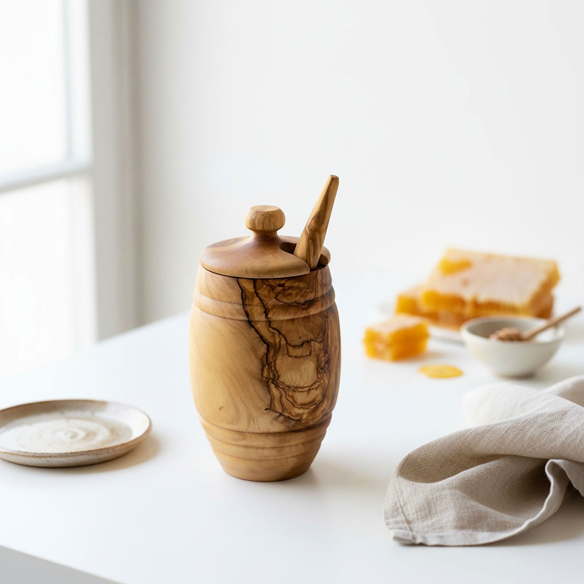 2 Piece Honey Pot and Honey Drizzler Set