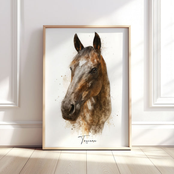Personalised Watercolour Horse Portrait