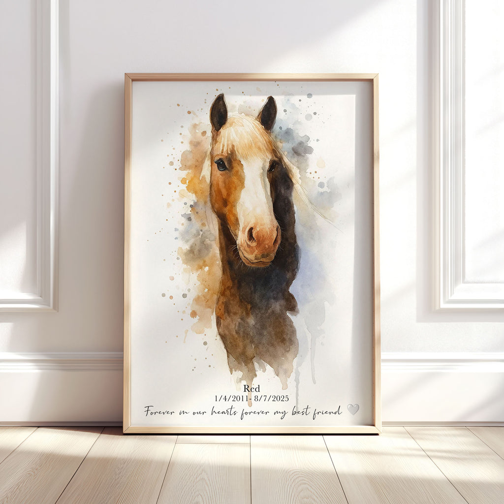 Personalised Watercolour Horse & Pet Portrait