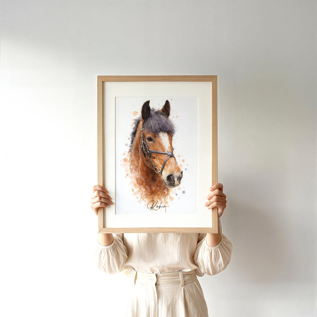 Personalised Watercolour Horse, Dog or any Pet Portrait Print