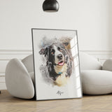 Personalised Watercolour Pet Art Portrait Print