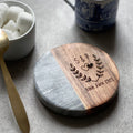 Personalised Marble & Wood Coaster