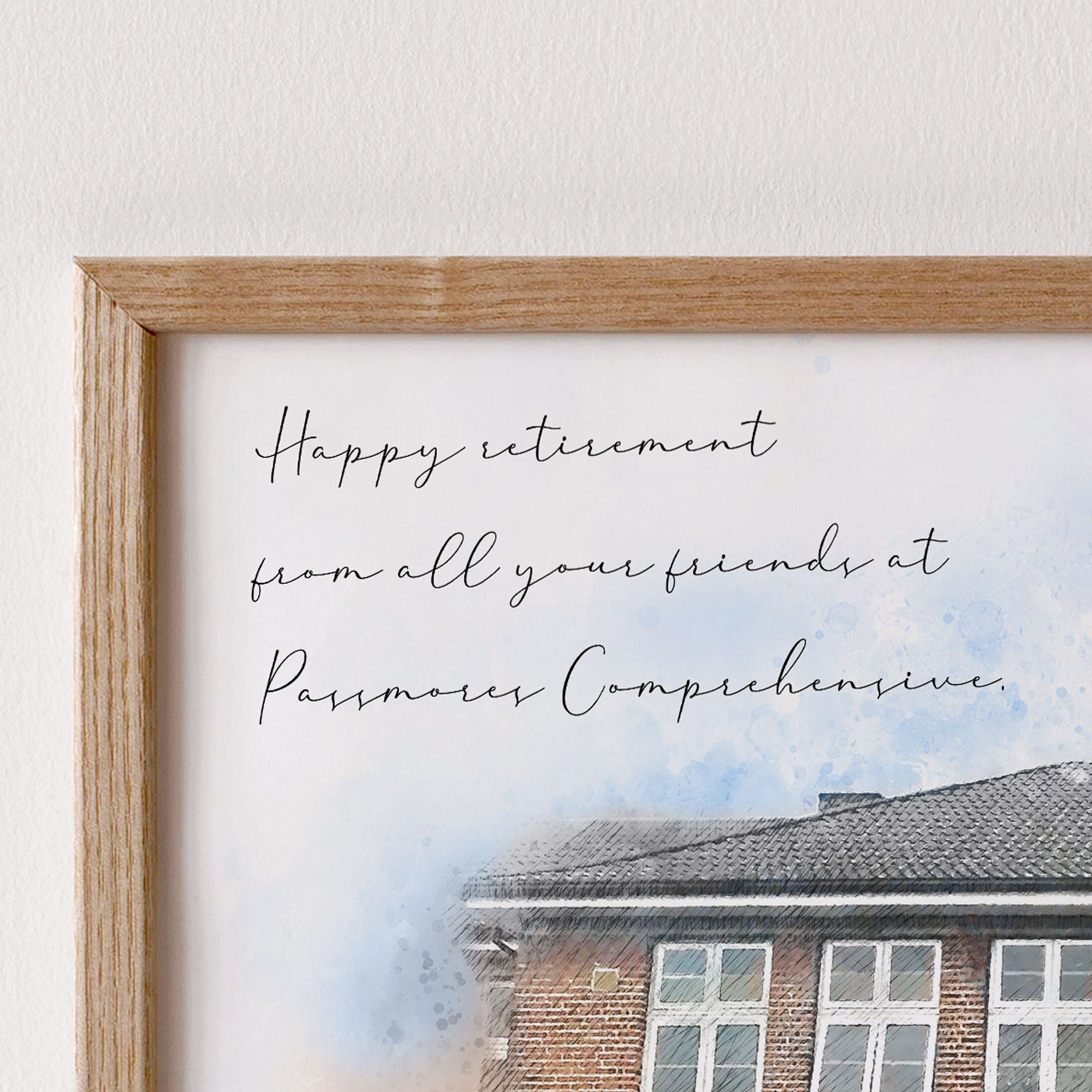 Personalised Workplace Watercolour Portrait Print | Retirement Gift