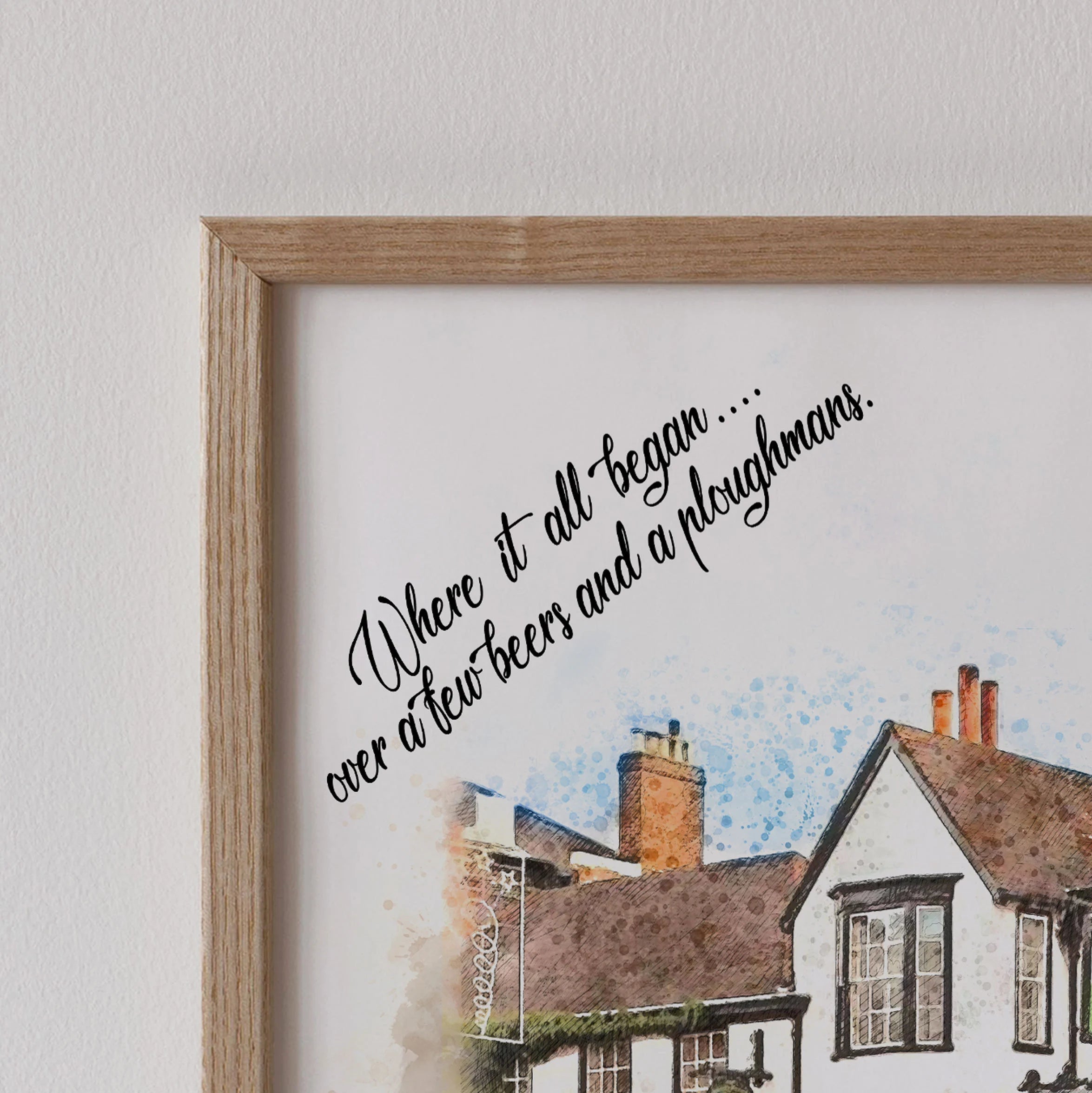 Personalised “Where We Met” Watercolour Location Print | First Date Artwork