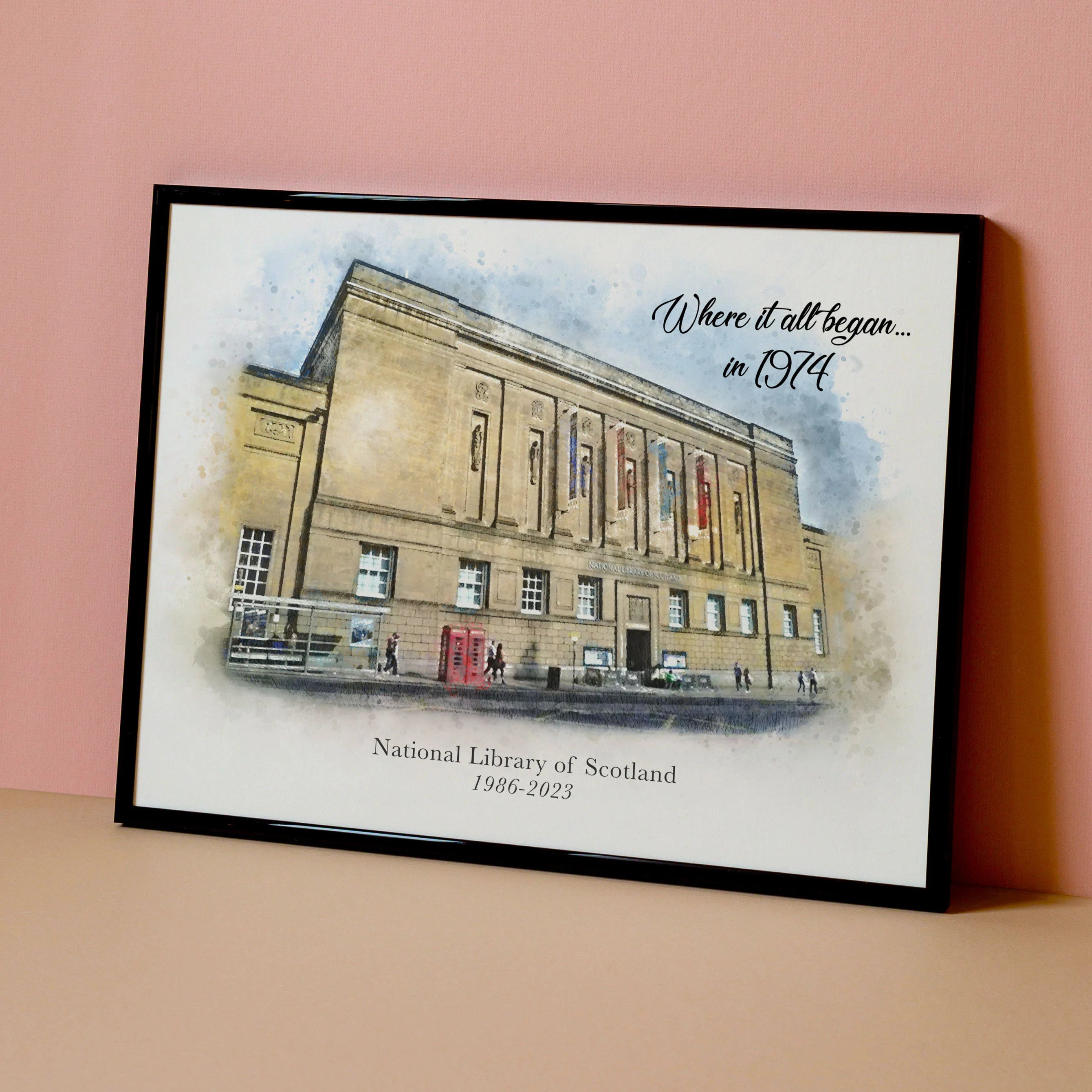 Personalised “Where We Met” Watercolour Location Print | First Date Artwork