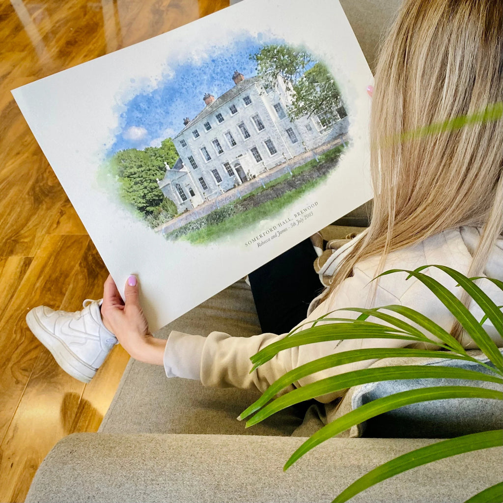Personalised Watercolour Home Portrait Art Print