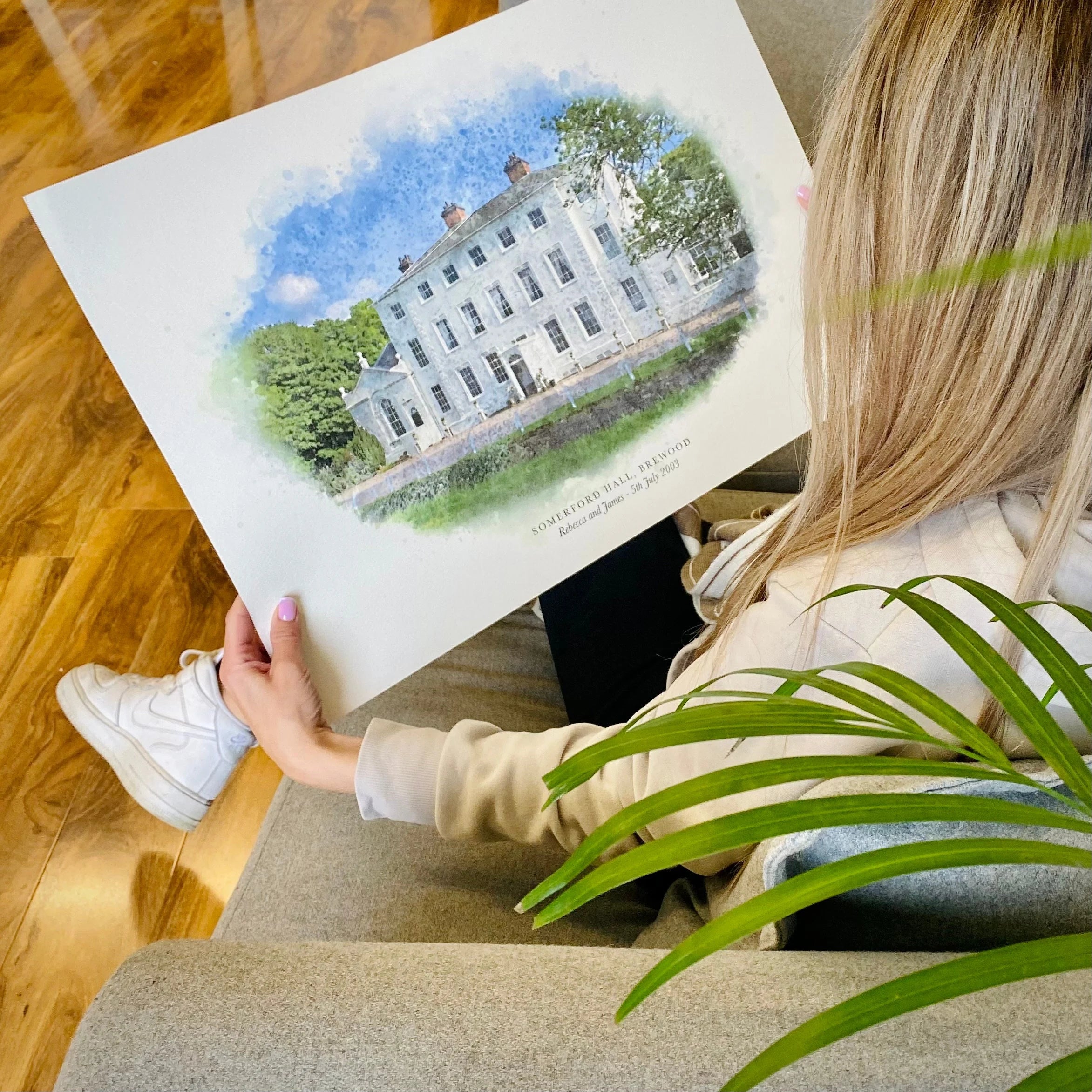 Personalised Watercolour Home Portrait Art Print
