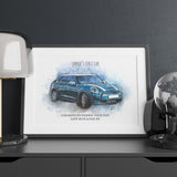 Bespoke Personalised Watercolour Print Of Your Dream Car