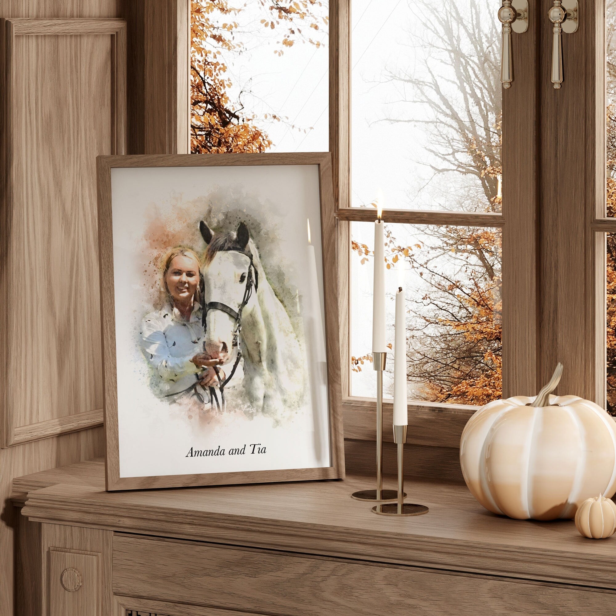 Personalised Watercolour Horse & Pet Portrait