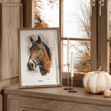 Personalised Watercolour Racehorse Portrait Print