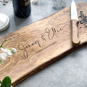 Personalised Olive Wood Chopping Board Gift