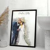 Personalised Watercolour Wedding Photo Art
