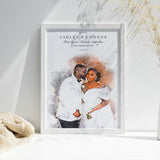 Personalised Watercolour Wedding Day Photo Portrait