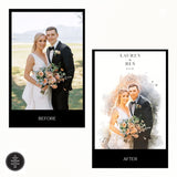 Personalised Watercolour Wedding Day Portrait