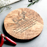 Personalised Round Olive Wood Cheeseboard