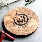 Your Own Logo Engraved Olive Wood Round Chopping/Cheese Board - 3 Sizes