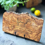 Personalised Live Edge Kitchen Chopping Board Gift