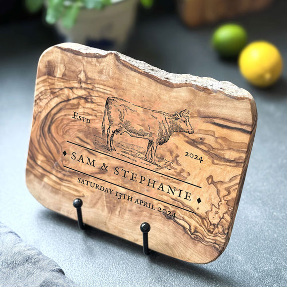 Personalised Live Edge Kitchen Chopping Board Gift