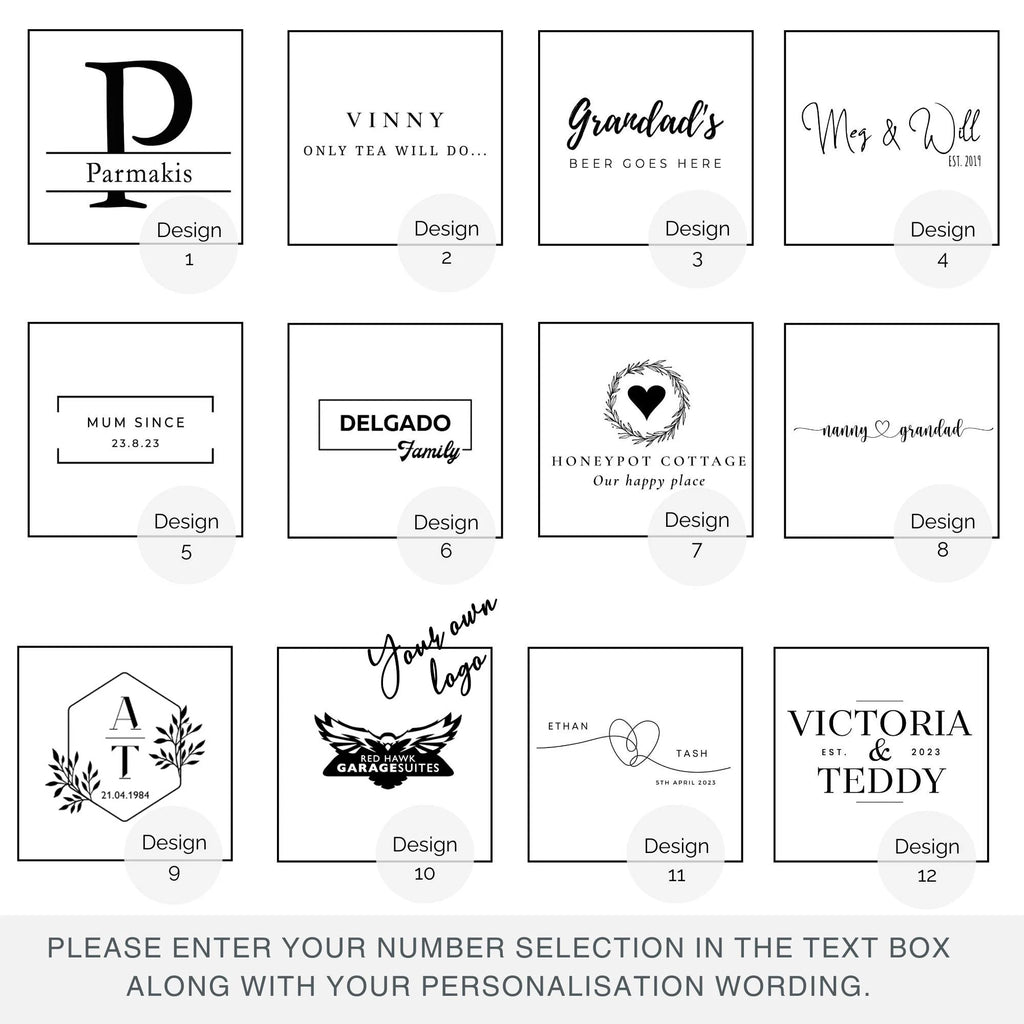 Personalised Drinks Coaster - 24 Design Choices Available