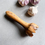 Mediterranean Olive Wood Garlic Masher - Length 15cm