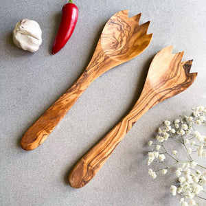 Traditional Olive Wood Wooden Salad Servers