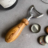 Handmade Italian Olive Wood and Stainless Steel Bottle Opener