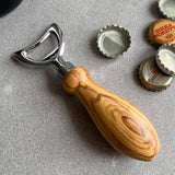 Handmade Italian Olive Wood and Stainless Steel Bottle Opener