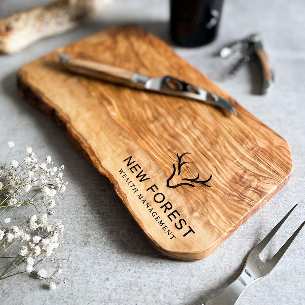 Your Own Logo Engraved Olive Wood Chopping/Cheese Board - L30cm