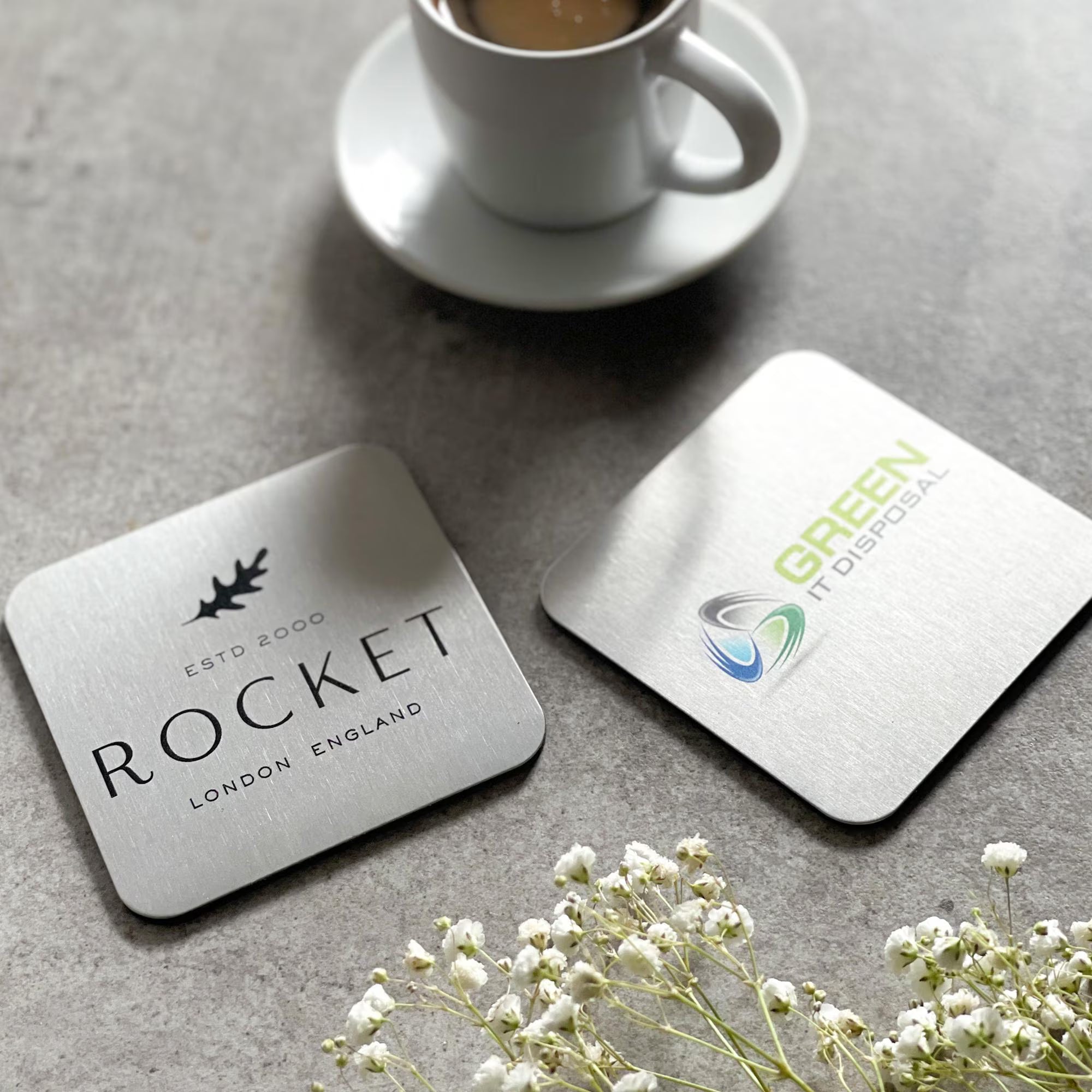 Your Own Logo Branded Aluminium Drinks Coaster