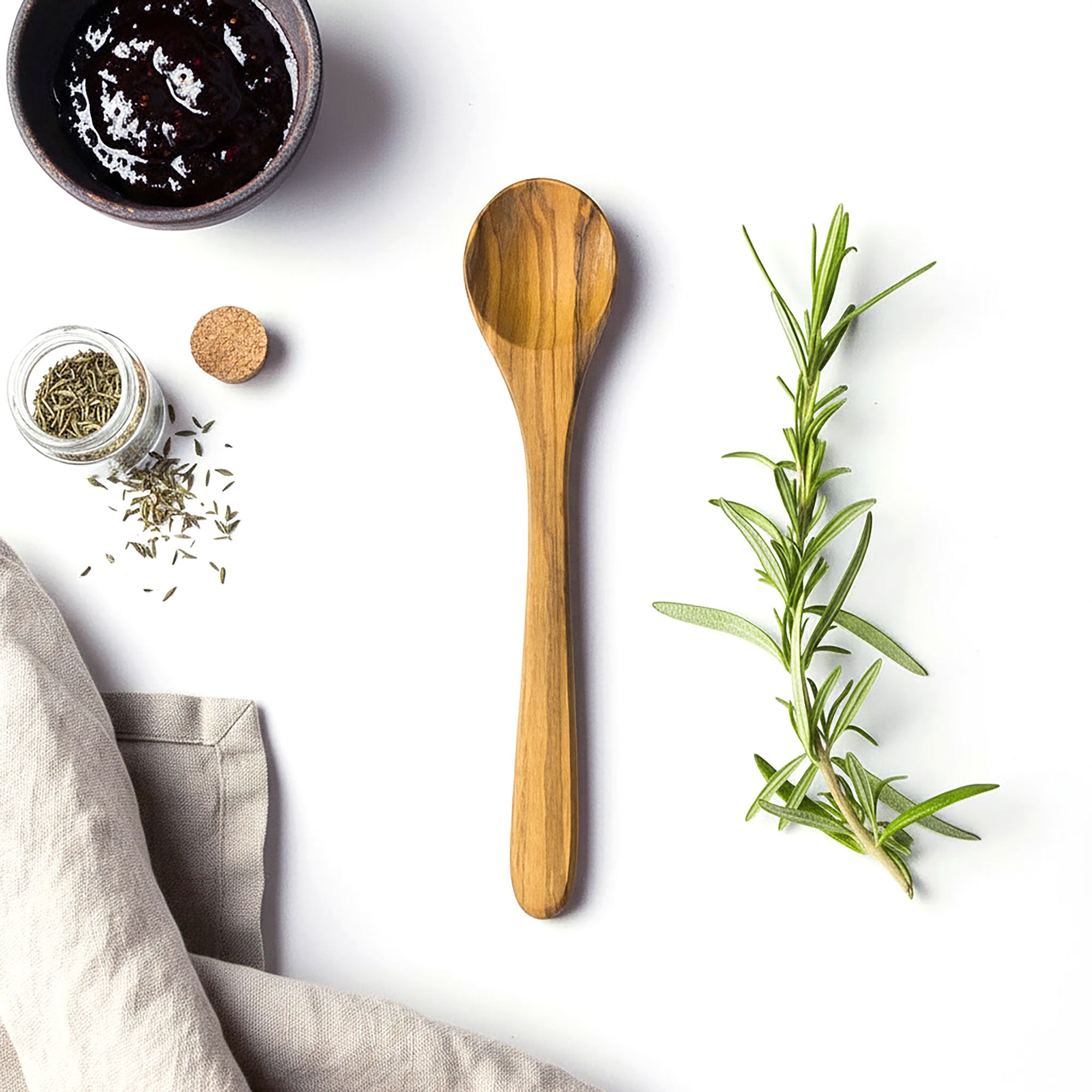 Olive Wood Jam Spoon - Length 14cm