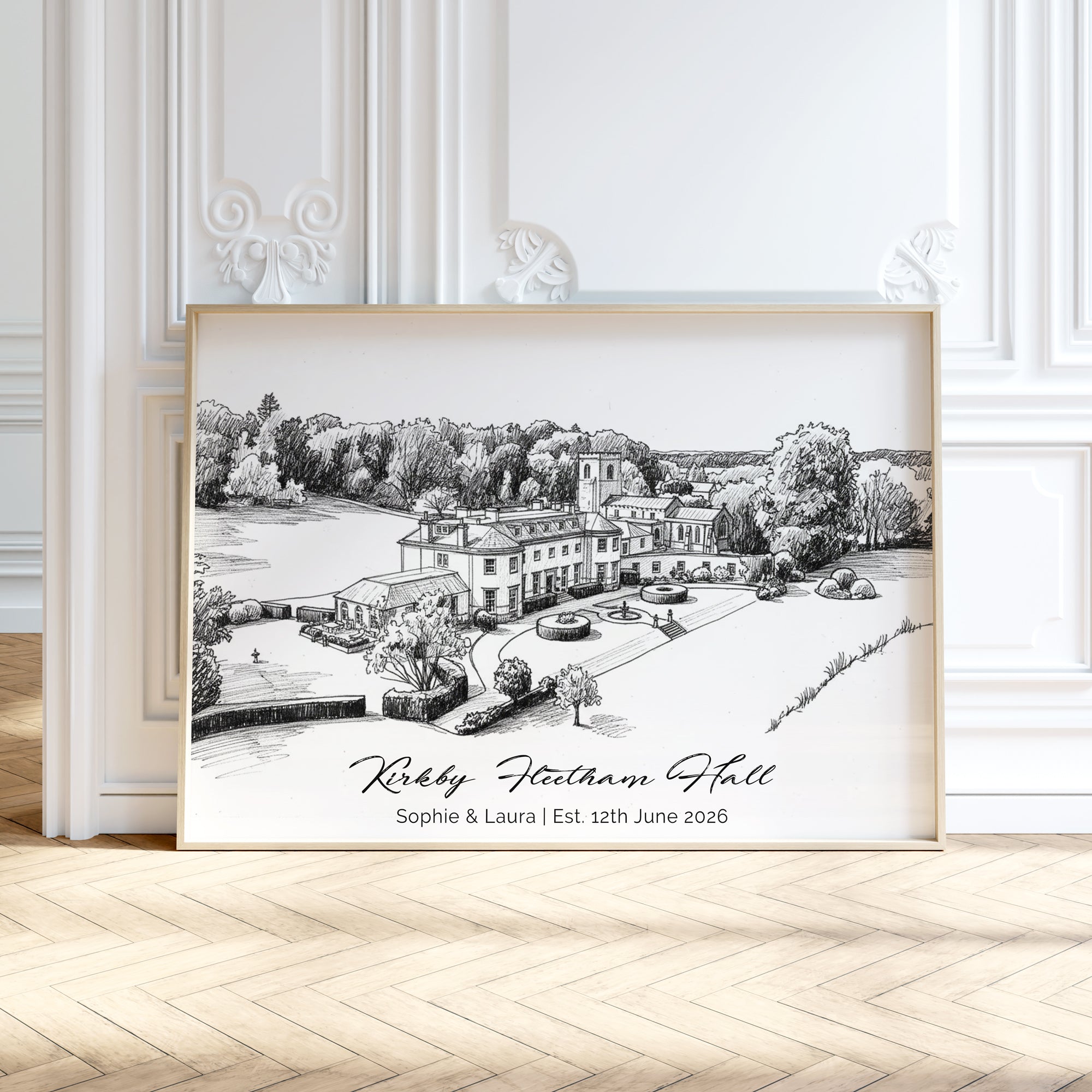 Personalised Heavy Pencil Sketch Venue Print