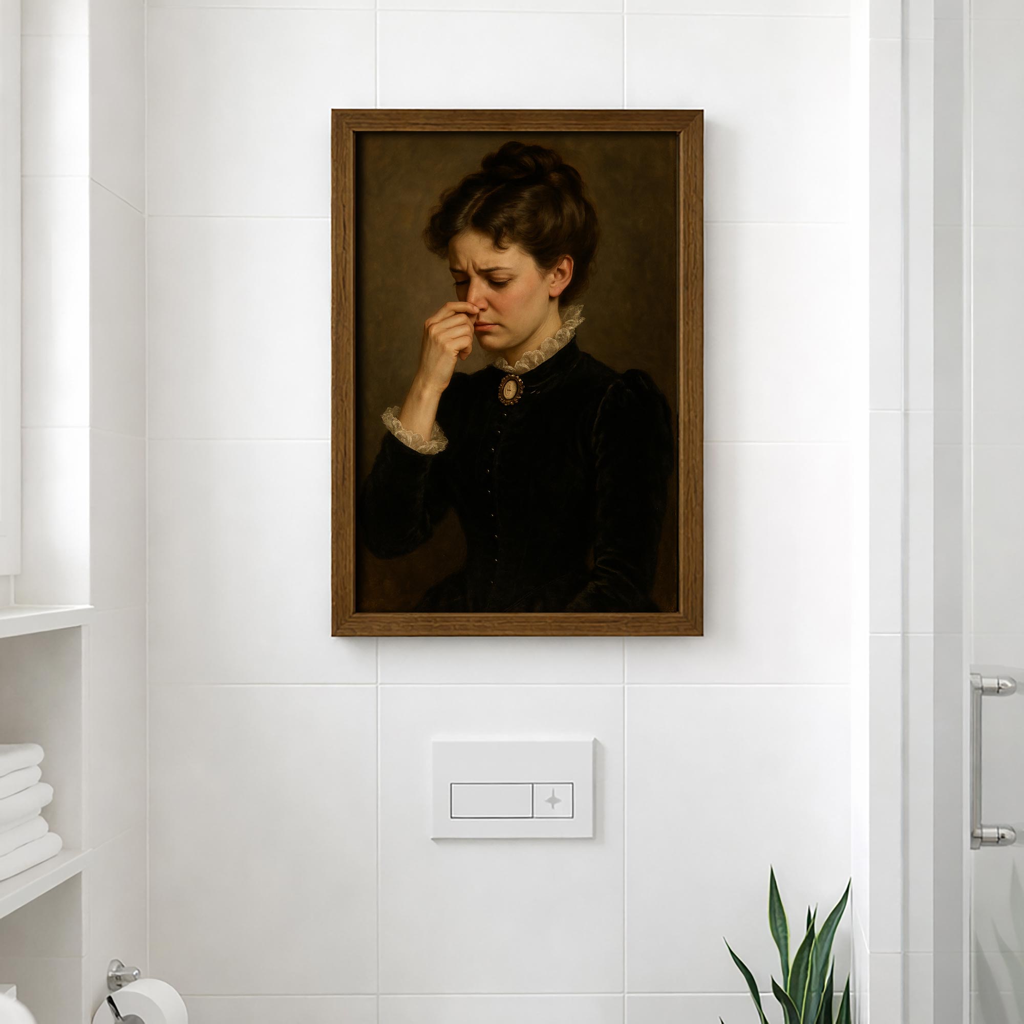 Funny Bathroom Toilet Print - Victorian Lady