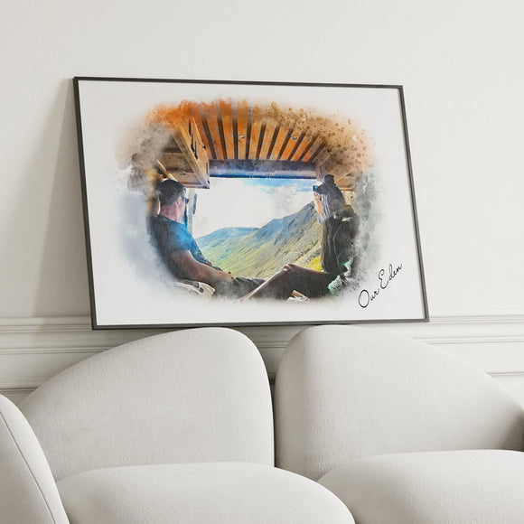 Personalised Landscape Watercolour Art Print