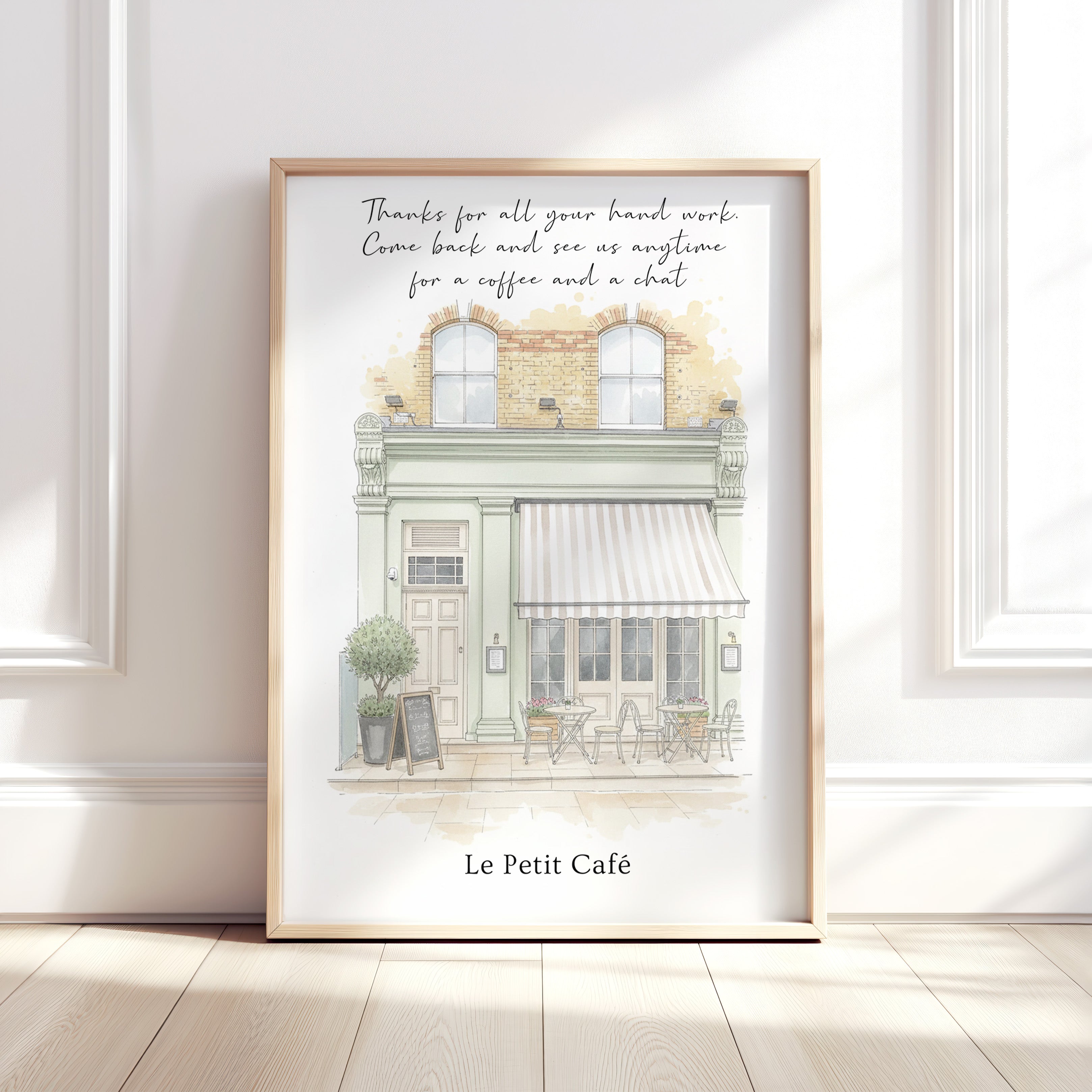 Personalised Workplace Illustration Portrait Print | Retirement Gift
