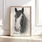 Personalised Black & White Pencil Sketch Dog and Pet Print