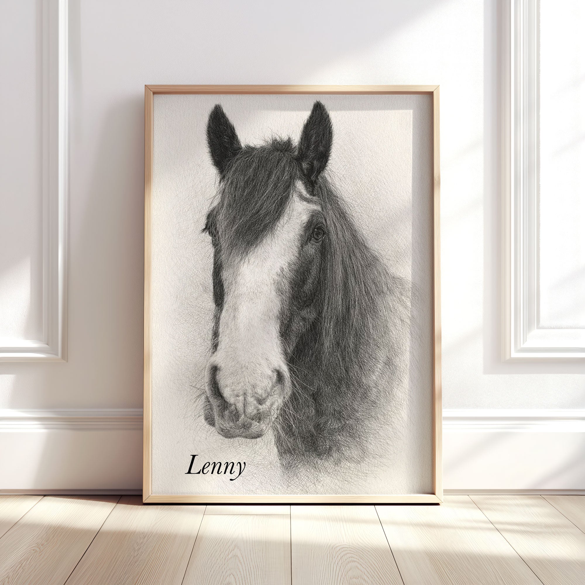 Personalised Black & White Pencil Sketch Dog and Pet Print