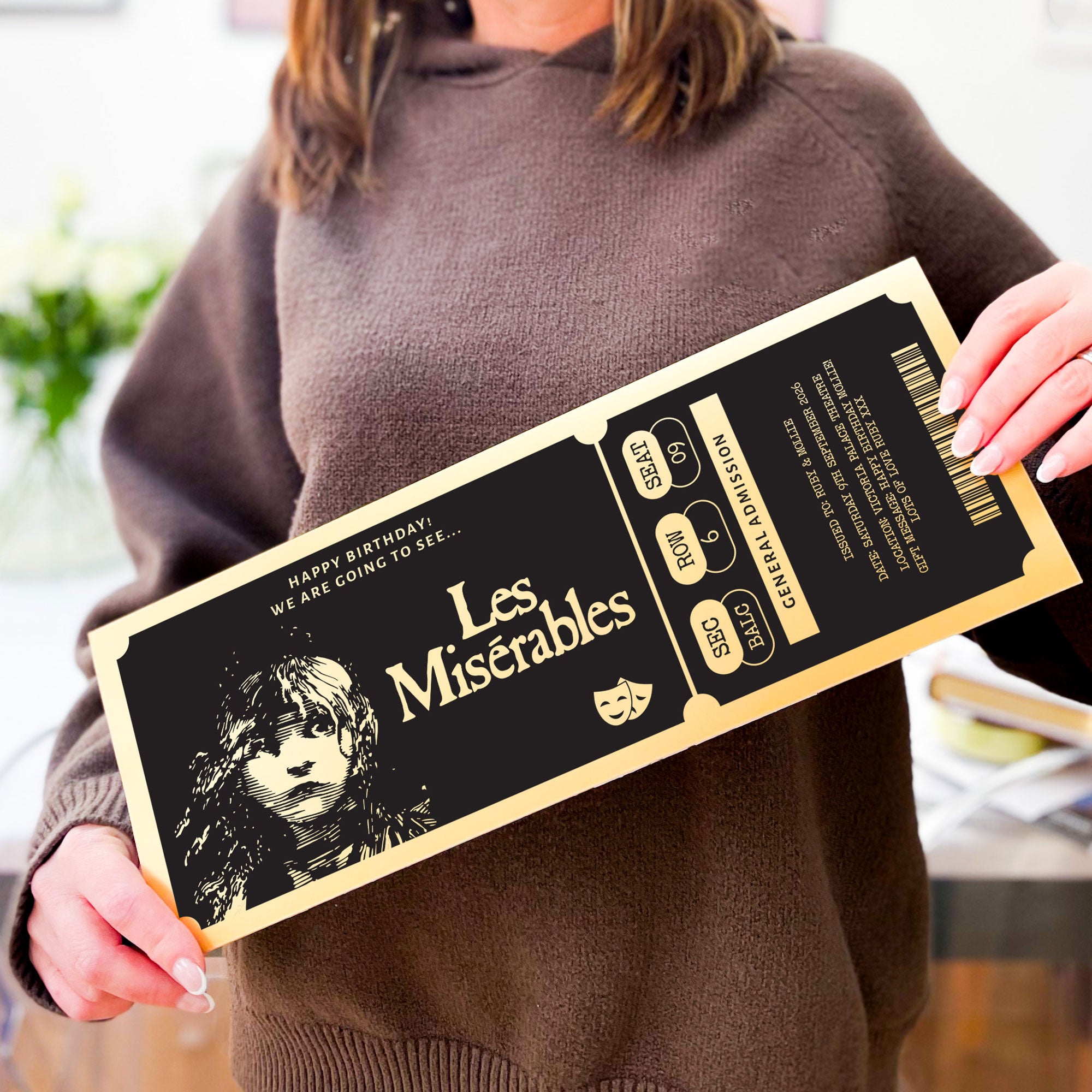 Personalised Oversized Theatre Ticket Gift
