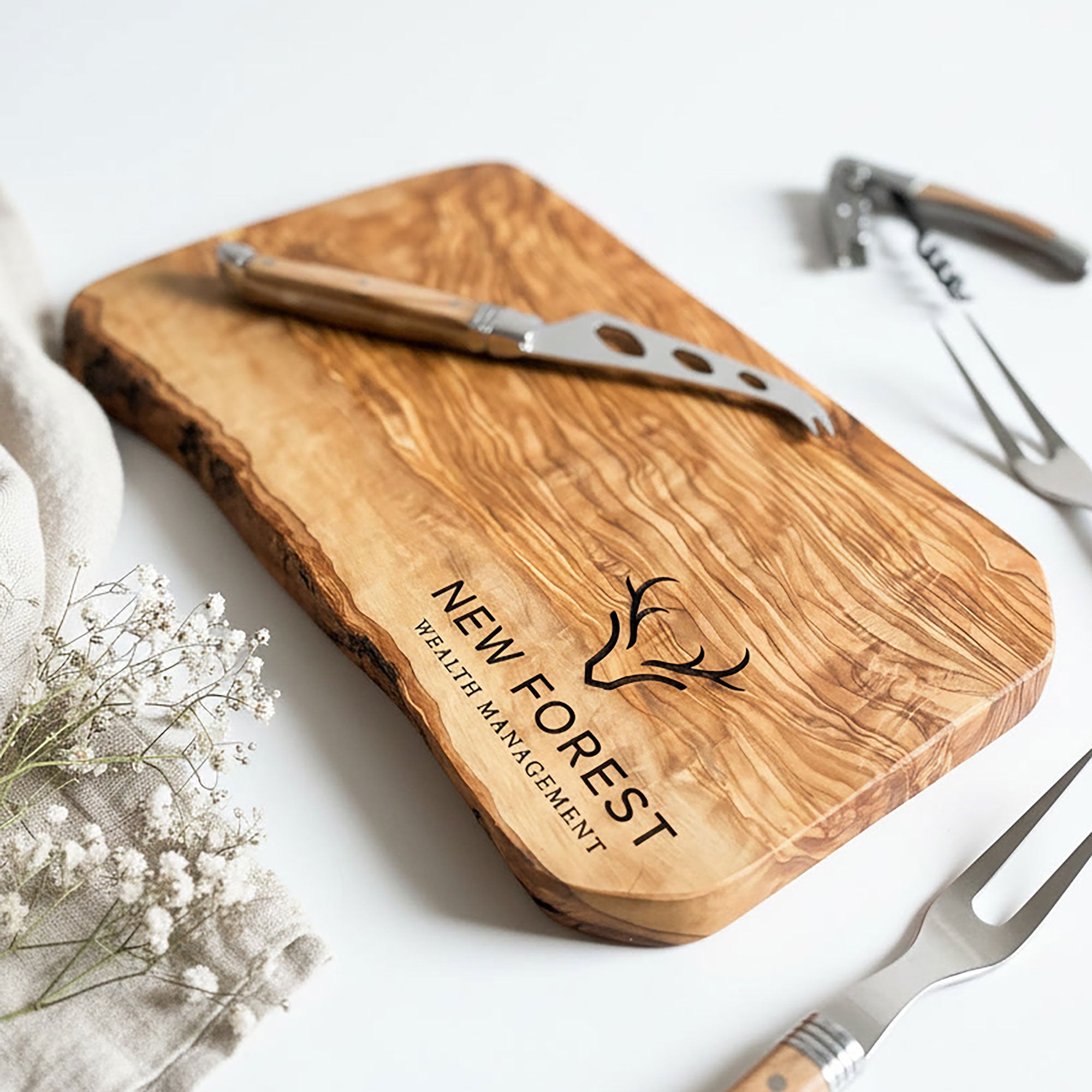 Your Own Logo Engraved Olive Wood Chopping/Cheese Board - L30cm