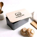 Your Own Logo Bread Storage Bin with Engraved Wooden Lid
