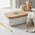 Your Own Logo Cream Enamel Butter Dish