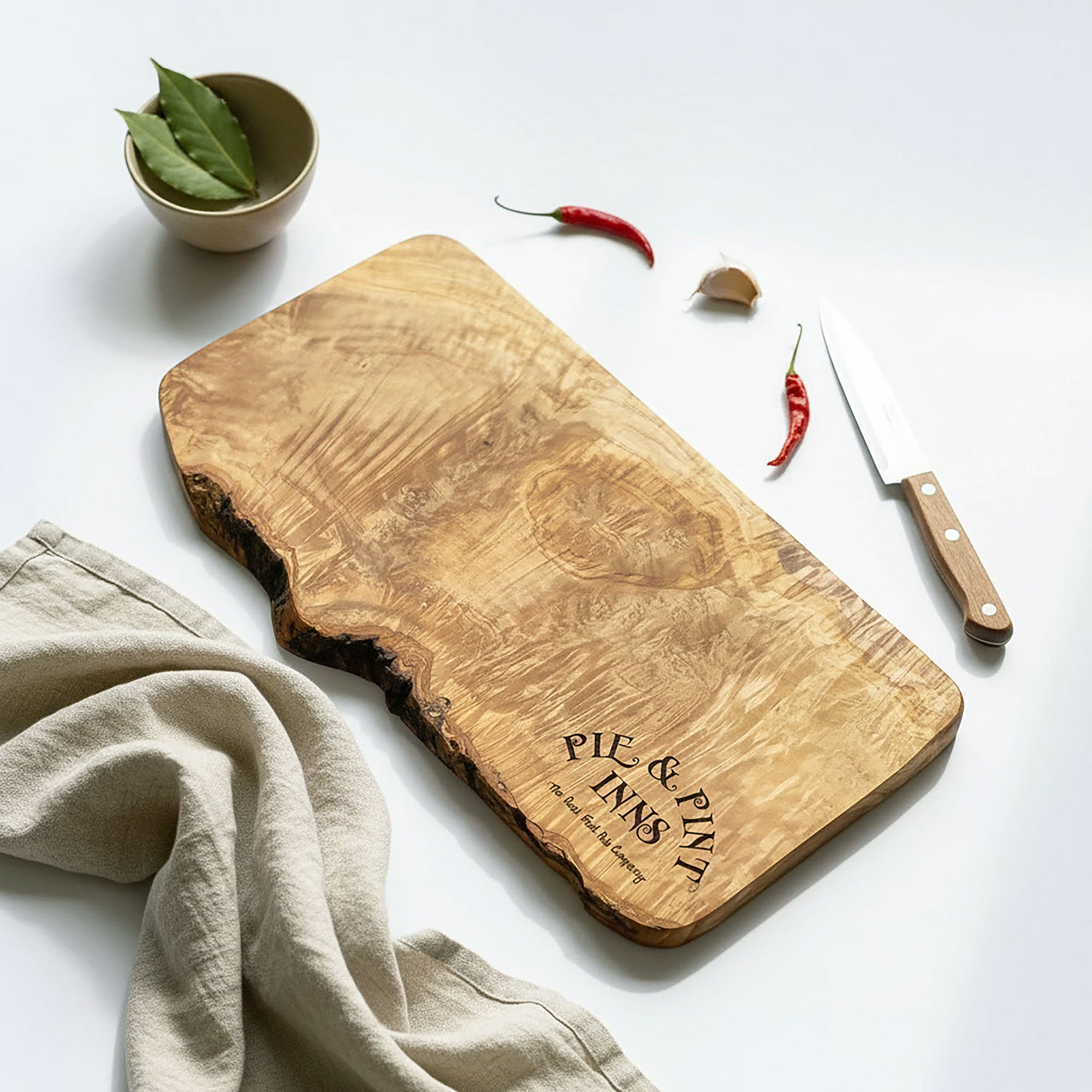 Your Own Logo Engraved Olive Wood Chopping/Cheese Board - L40cm