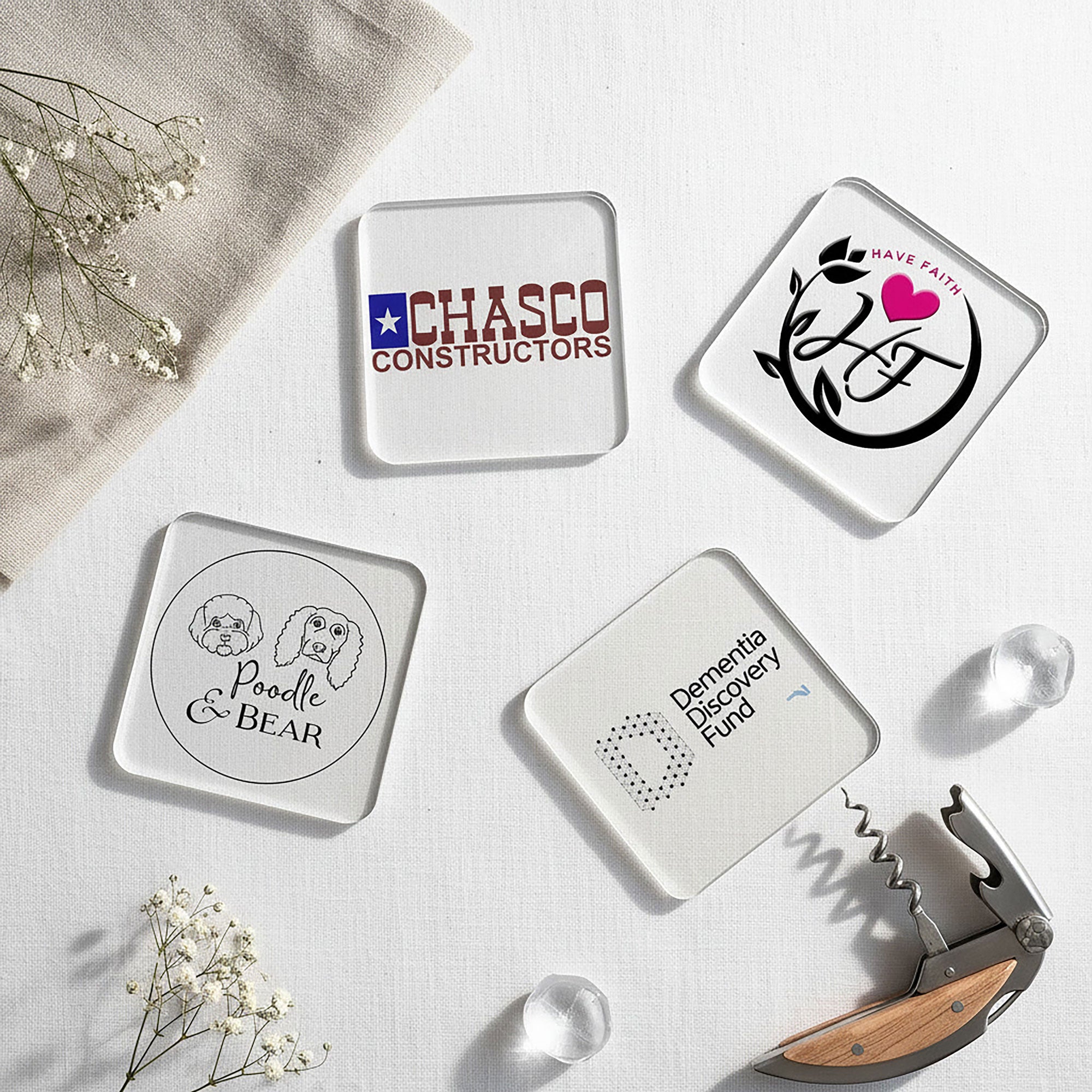 Your Own Logo Branded Logo Square Drinks Coaster