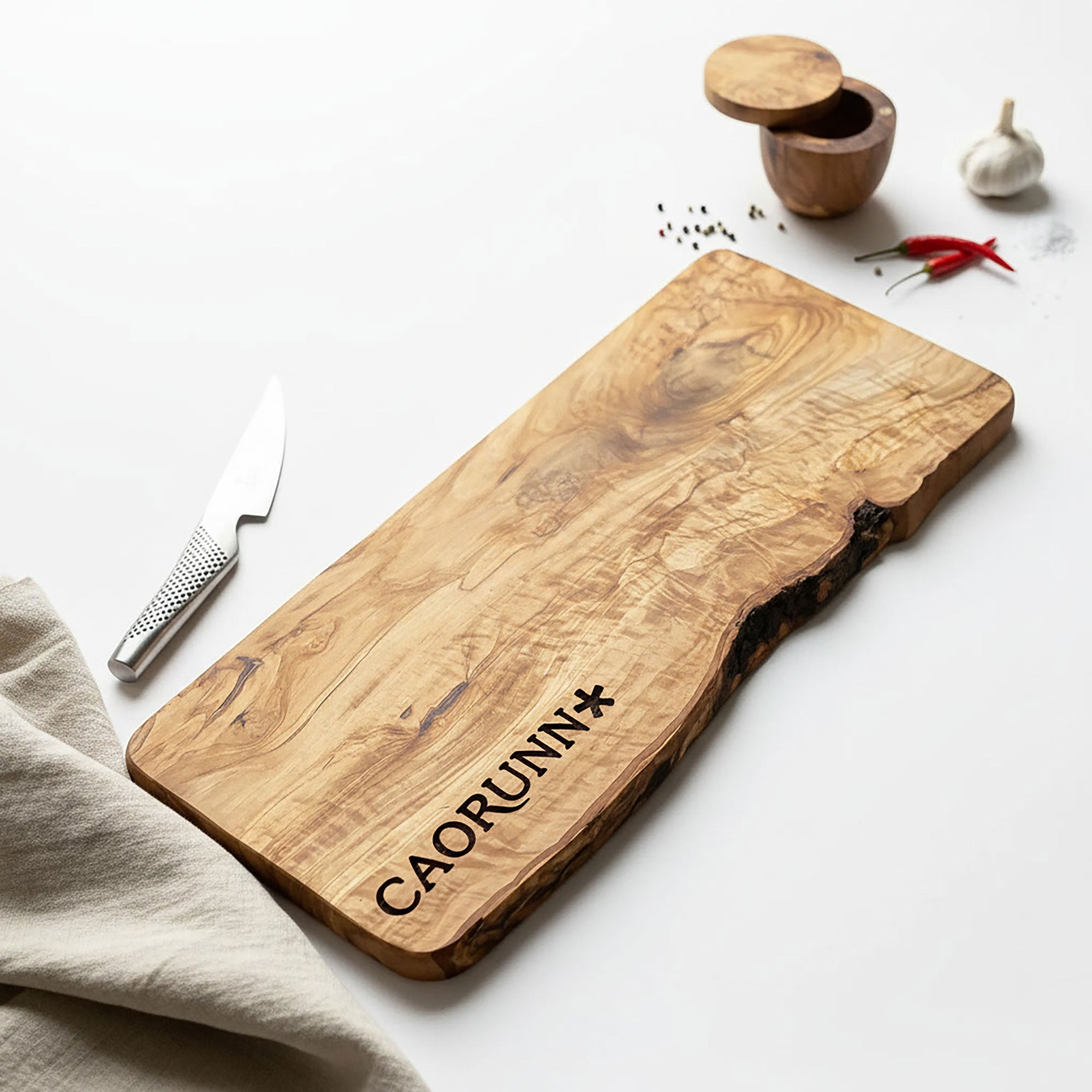Your Own Logo Engraved Olive Wood Chopping/Cheese Board - L50cm