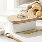 Your Own Logo Cream Enamel Butter Dish