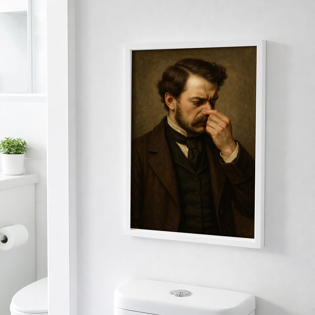 Funny Bathroom Toilet Print - Victorian Man