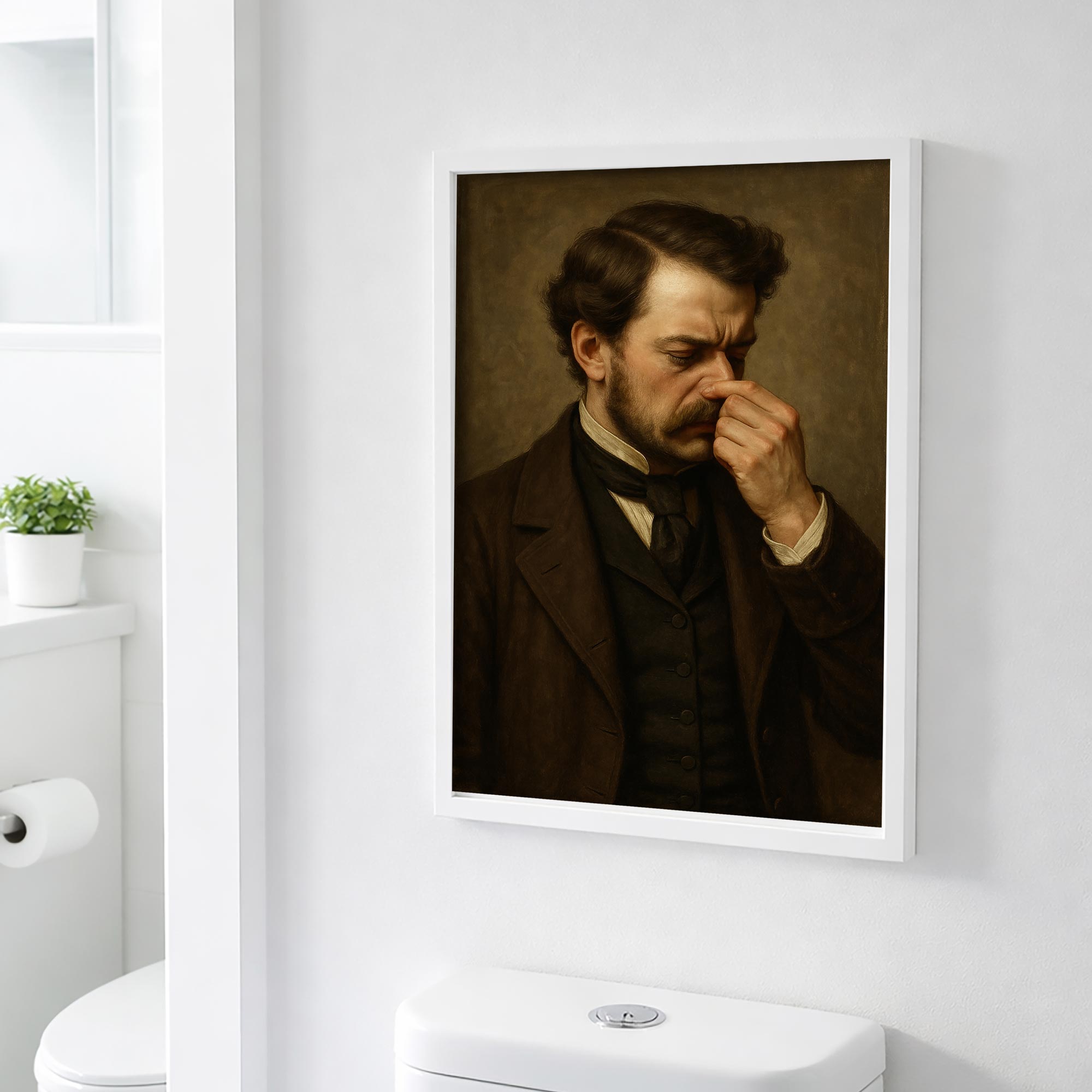 Funny Bathroom Toilet Print - Victorian Man