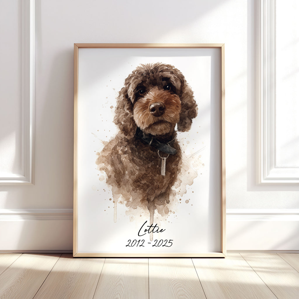 Personalised Watercolour Style Dog, Horse and Pet Portrait