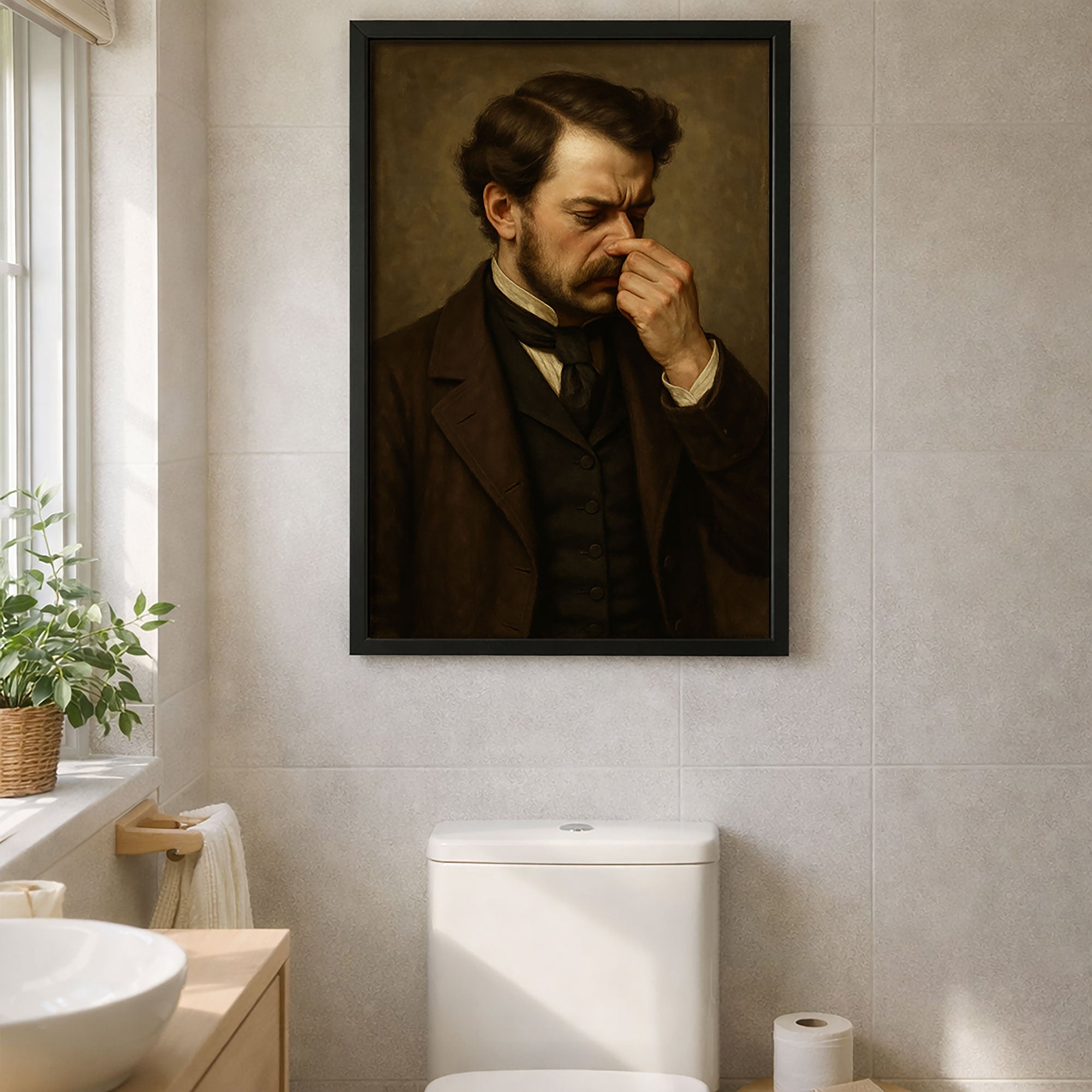 Funny Bathroom Toilet Print - Victorian Man