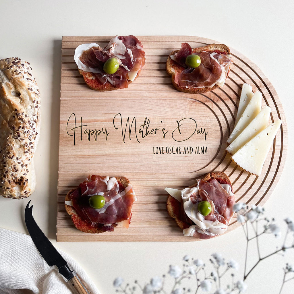 Personalised Cheese and Bread Board - Maple Wood