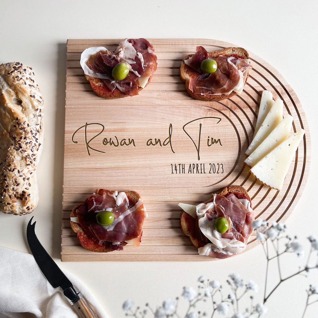 Personalised Cheese and Bread Board - Maple Wood